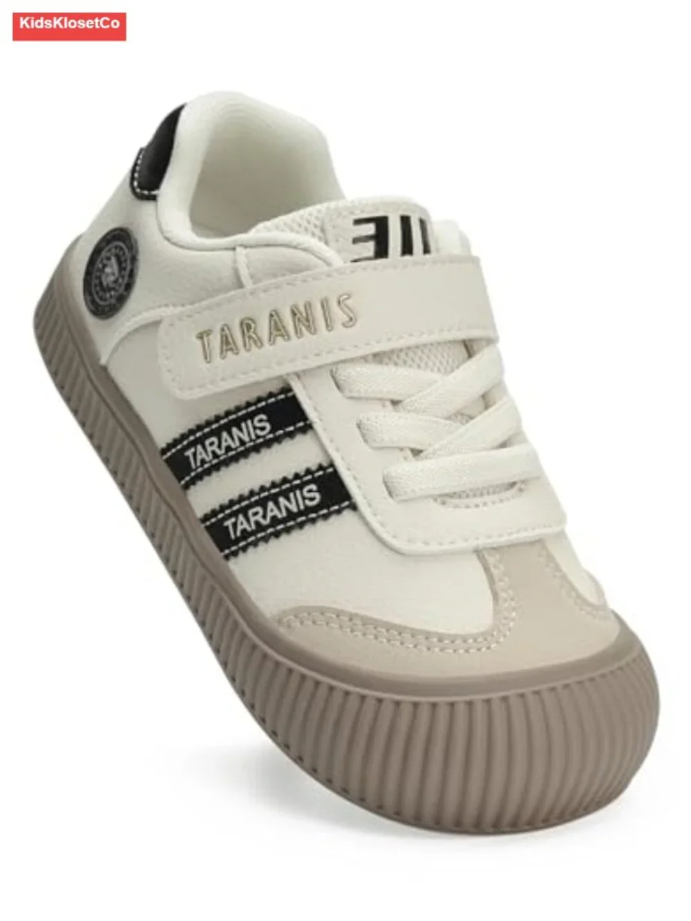 Kids Retro Sneakers Wide Toe Box Hook and Loop Faux Leather